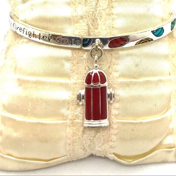 Fireman Blessing Enamel Charm Bracelet Sil… - Picture 5 of 14